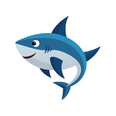 Obraz premium Flat and Minimal shark icon vector illustration on white background