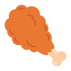 Fried chicken leg cartoon vector icon flat illustration, chicken clip art, clip art chicken leg, fried chicken clip art, chicken drumstick vector art