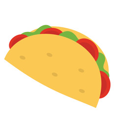 Taco cartoon vector icon flat illustration, taco clip art, tacos clip art, clip art tacos, taco vector art