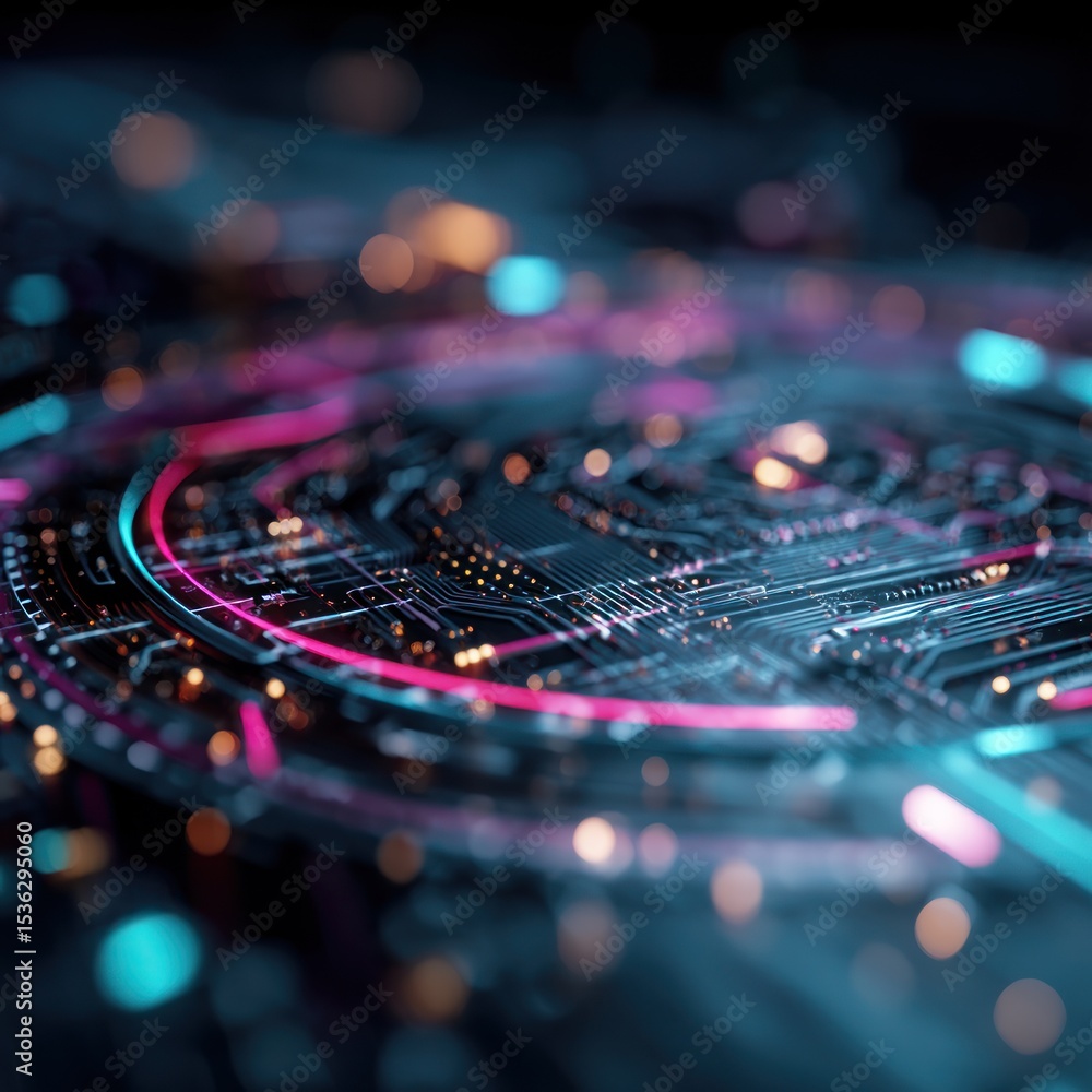 Poster abstract circuit board pattern
