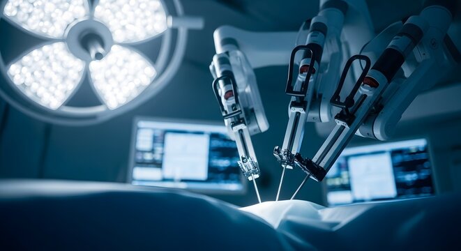 Robotic surgery robot medical surgery technology healthcare operation room innovation future medicine  100 - Powered by Adobe