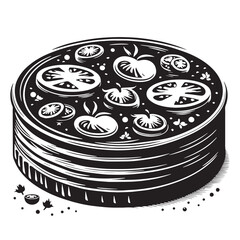Black Frittata Silhouette Vector, High Quality Illustration on White Background
