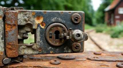 Rusty Old Lock and Bolt