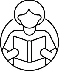 Open Book Line Art Symbol.
