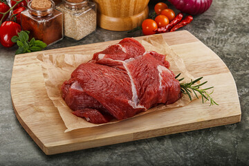Raw beef meat piece for cooking