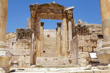 The ancient city of Gerasa, now Jerash, Jordan. The Cathedral