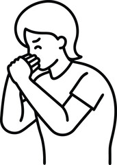 Sneezing Into Elbow Health Icon.