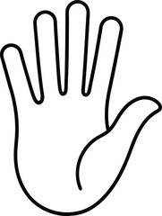 Waving Hand Outline Vector Icon Design.