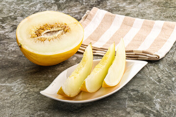 Sweet juicy ripe melon slices