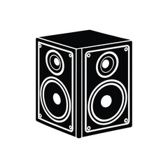 Flat and Minimal audio speakers icon vector illustration isolated on white background