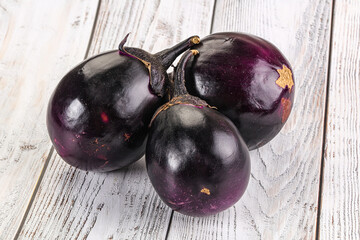 Raw violet and black eggplant