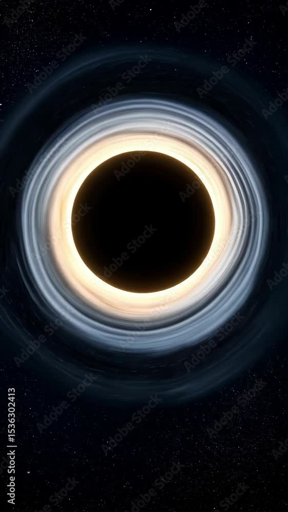 Wall mural mesmerizing digital rendering of a black hole's event horizon in the cosmos with a swirling accretio