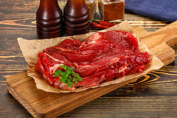 Raw beef meat piece for cooking