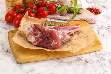 Raw lamb shank for cooking