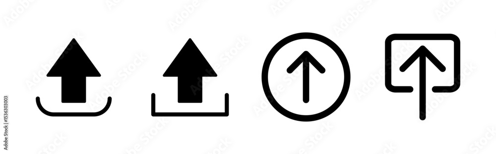 Poster upload icon set. load data symbol