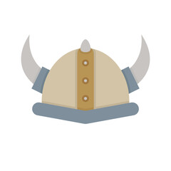 Viking soldier helmet icon illustration