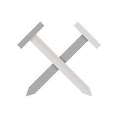 crossed nails and tacks icon illustration