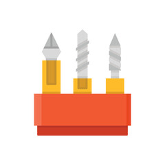 Drill bits tool vector icon illustration