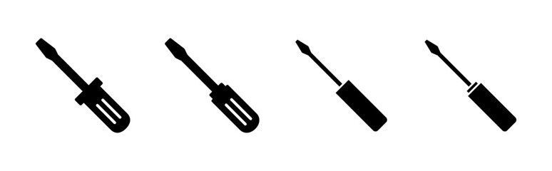 Screwdriver icon set. tools icon vector