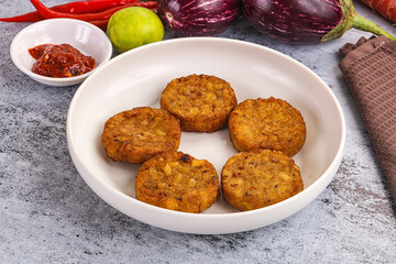 Fried potato crispy golden hash brown