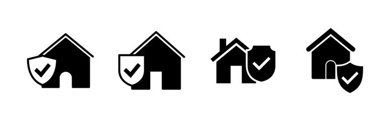House insurance icon set. house protection icon.