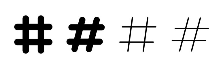 Hashtag icon set. hashtag symbol
