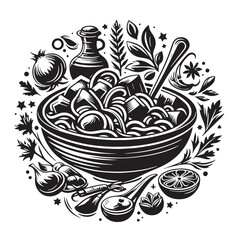 Black Goulash Silhouette Vector, High Quality Illustration on White Background