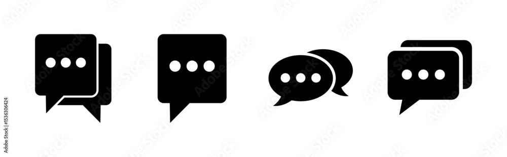 Poster chat icon set. speech bubble icon. comment icon vector. message. contact us