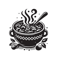 Black Goulash Silhouette Vector, High Quality Illustration on White Background
