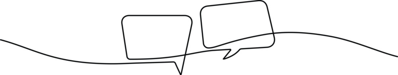 Continuous Line Dialog Bubble. Communication and Messaging Icon Design