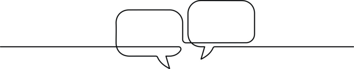 Chat Bubble Icon. Single Line Style Vector for Messenger Interface