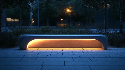 Illuminated Urban Bench Design
