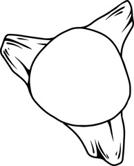 Cartoon Tree Stump with Roots Top View