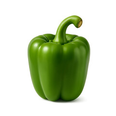 Single Vibrant Green Bell Pepper Studio Shot Dark Background vegetable