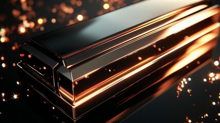 Abstract Metallic Glowing Object