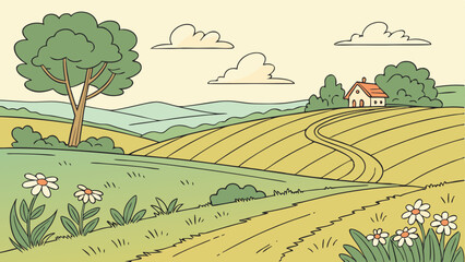 During the day, create illustrations in the wild and natural environment.