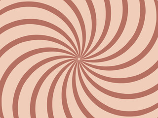 Caramel candy background. Pop art background. Twisted background. Ray brown pattern. Sunlight.