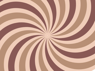 Caramel candy background. Pop art background. Twisted background. Ray brown pattern. Sunlight.