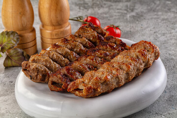 Grilled kebab minced meat barbecue