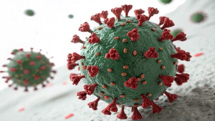 Photorealistic 3D COVID-19 Virus Render with Glowing Details