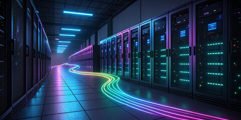Fototapeta premium blue binary code