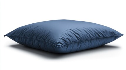 Dark-blue, square pillow, smooth texture