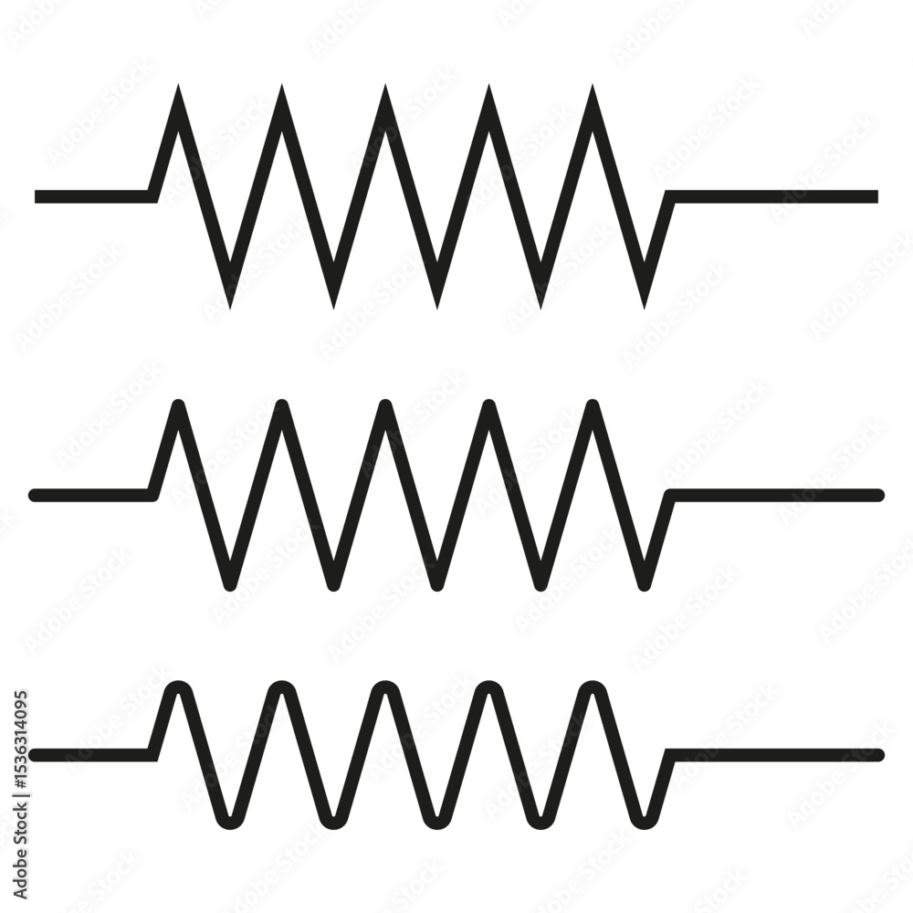 Poster signal wave icon. zigzag waveform illustration. three vector lines. minimal black design.