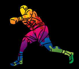 Graffiti Boxing Sport Boxer Ultimate Fighter Cartoon Graphic Vector