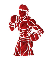 Boxing Sport Boxer Ultimate Fighter Cartoon Graphic Vector