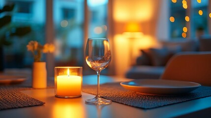 Romantic Evening: Candlelight Dinner Setting