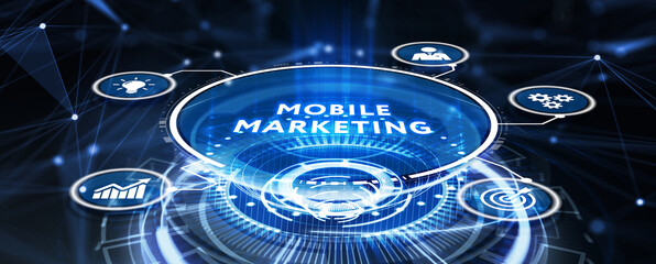 Mobile marketing concept. 3d illustration