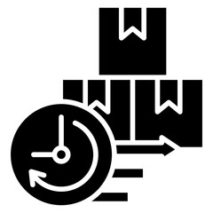 Delivery Time glyph, mini illustration icon. use for modern concept, print, UI, UX kit, web and app development. Vector related to product offering, marketing, business.