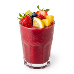 Red Fruit Smoothie with Fresh Fruit Garnish