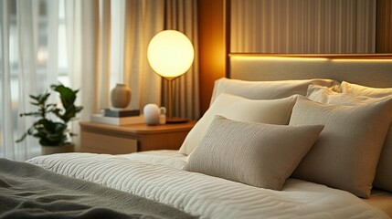 Serene Bedroom Decor: Soft Textures & Warm Lighting